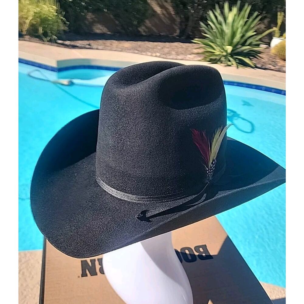Vintage Stetson 5X Beaver Cowboy Hat Sz 7 Black Rancher Western USA Made